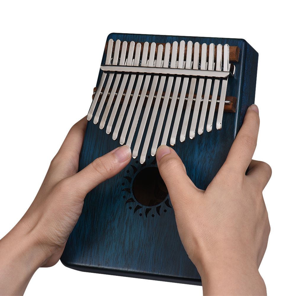 17-Key Portable Kalimba Mbira Thumb Piano Mahogany Solid