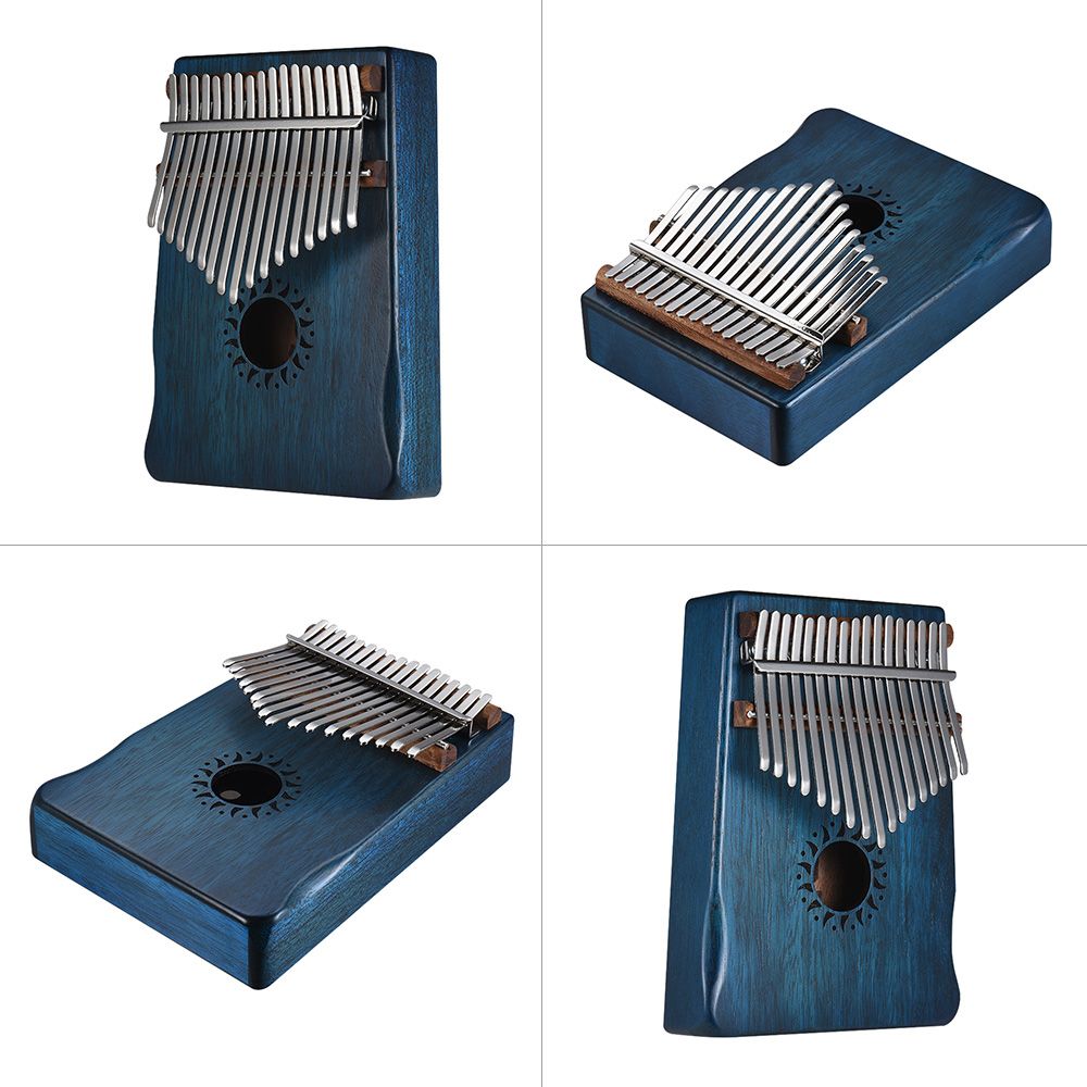 17-Key Portable Kalimba Mbira Thumb Piano Mahogany Solid