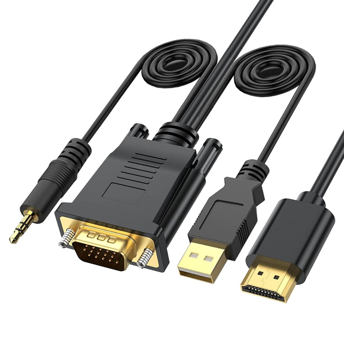 Video Cable VGA to HDMI-compatible Converter Lead Video Cord