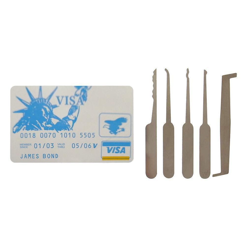 5Pcs Locksmith Padlock Stainless Steel Lock Picks Set Home Lock Fixing Skill Training