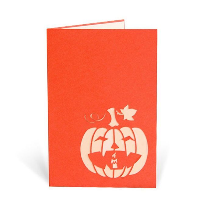 3D Angry Pumpkin   Up  Ard Birthday  Ard Greeting  Ard DIY Paper Raft  Ard-orange-Angry Pumpkin