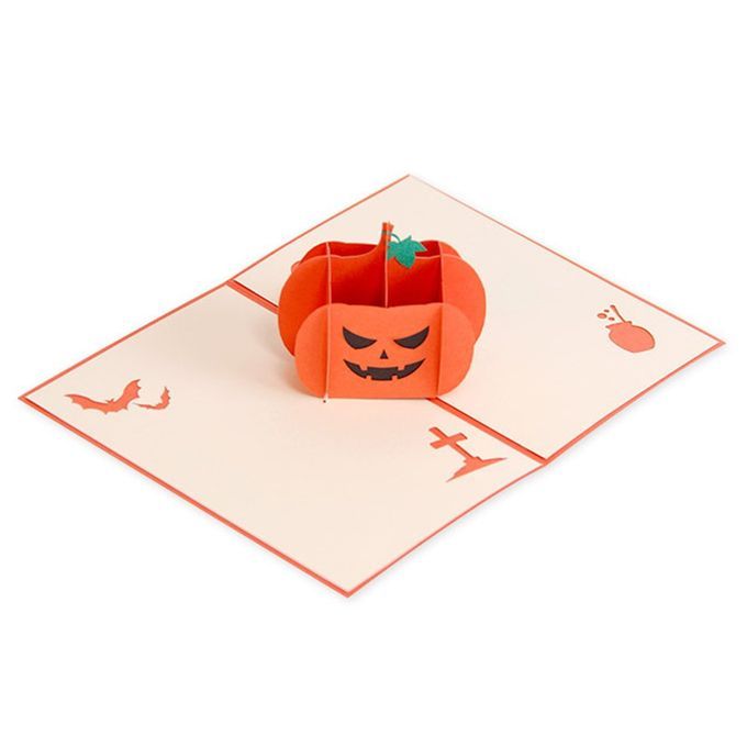 3D Angry Pumpkin   Up  Ard Birthday  Ard Greeting  Ard DIY Paper Raft  Ard-orange-Angry Pumpkin