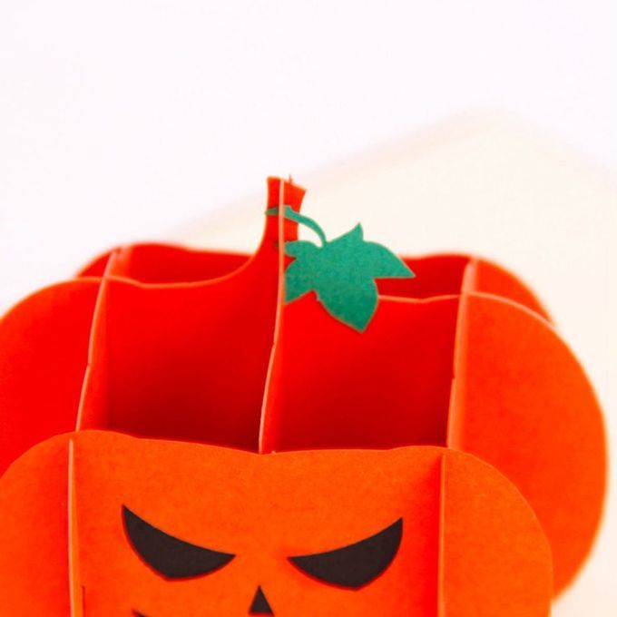3D Angry Pumpkin   Up  Ard Birthday  Ard Greeting  Ard DIY Paper Raft  Ard-orange-Angry Pumpkin