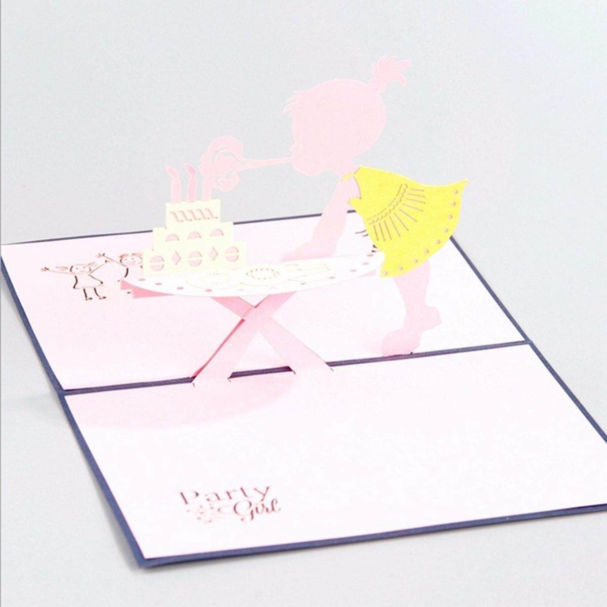 3D Up Invitation Greeting Card Happy Valentine Anniversary Birthday 32 Style Birthday Girl