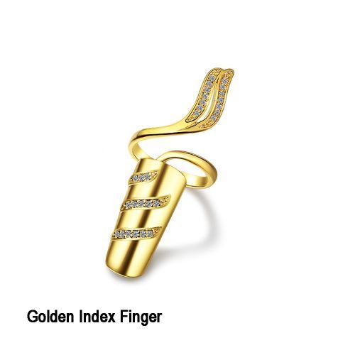 Creative Opening Nail Ring Women's All-match Diamond Nail Set Jewelry Gold