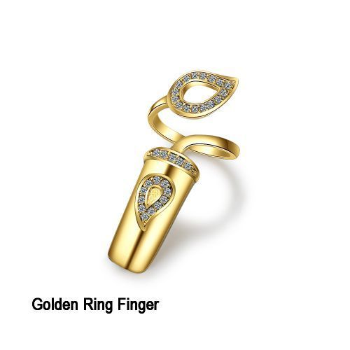 Creative Opening Nail Ring Women's All-match Diamond Nail Set Jewelry Gold