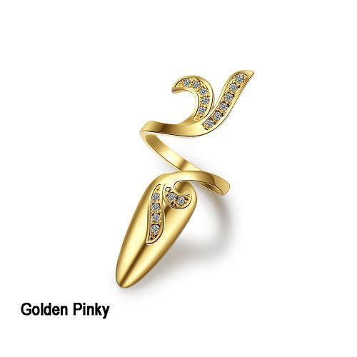 Creative Opening Nail Ring Women's All-match Diamond Nail Set Jewelry Gold