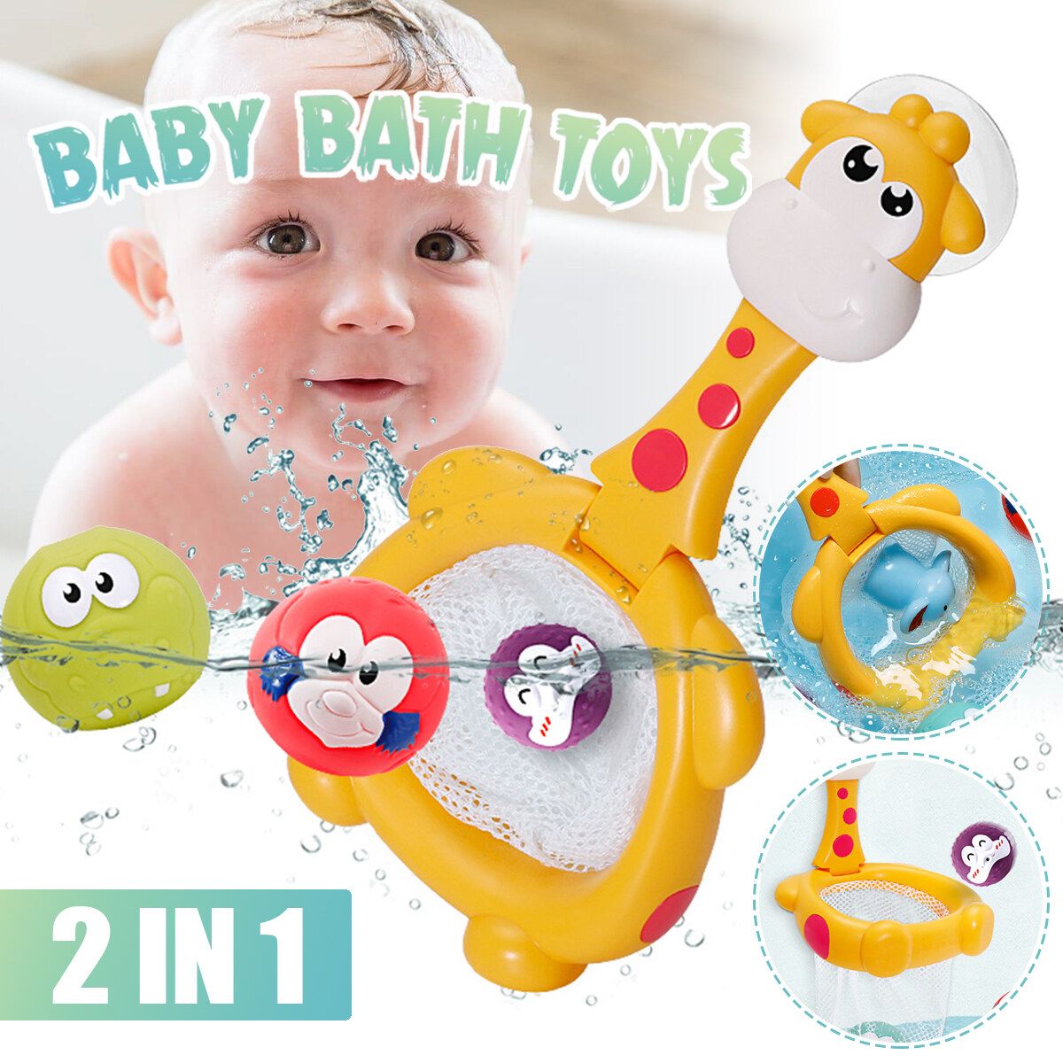 Bath Toys For 1-5 Year Old Boy Girls Gifts Swim Pool Bath Toys For Toddler 1-3 Bathtub Toys For Baby Boy Birthday Gifts For 1-4 Year Old Boys Girls, 5pcs Set