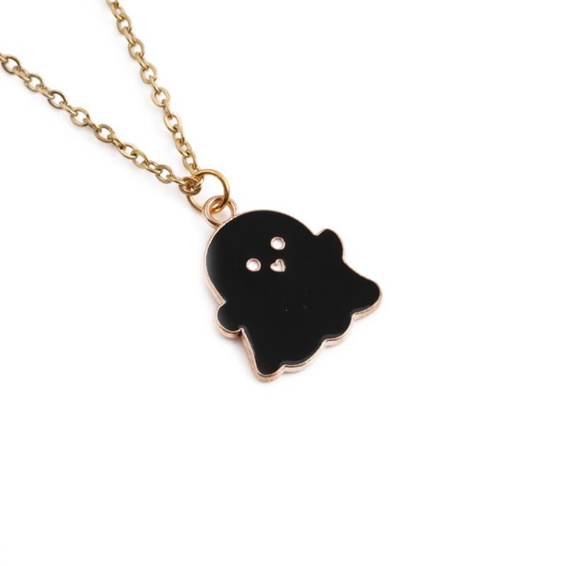 2 Sets Halloween Jewelry Alloy Ghost Earrings Necklace