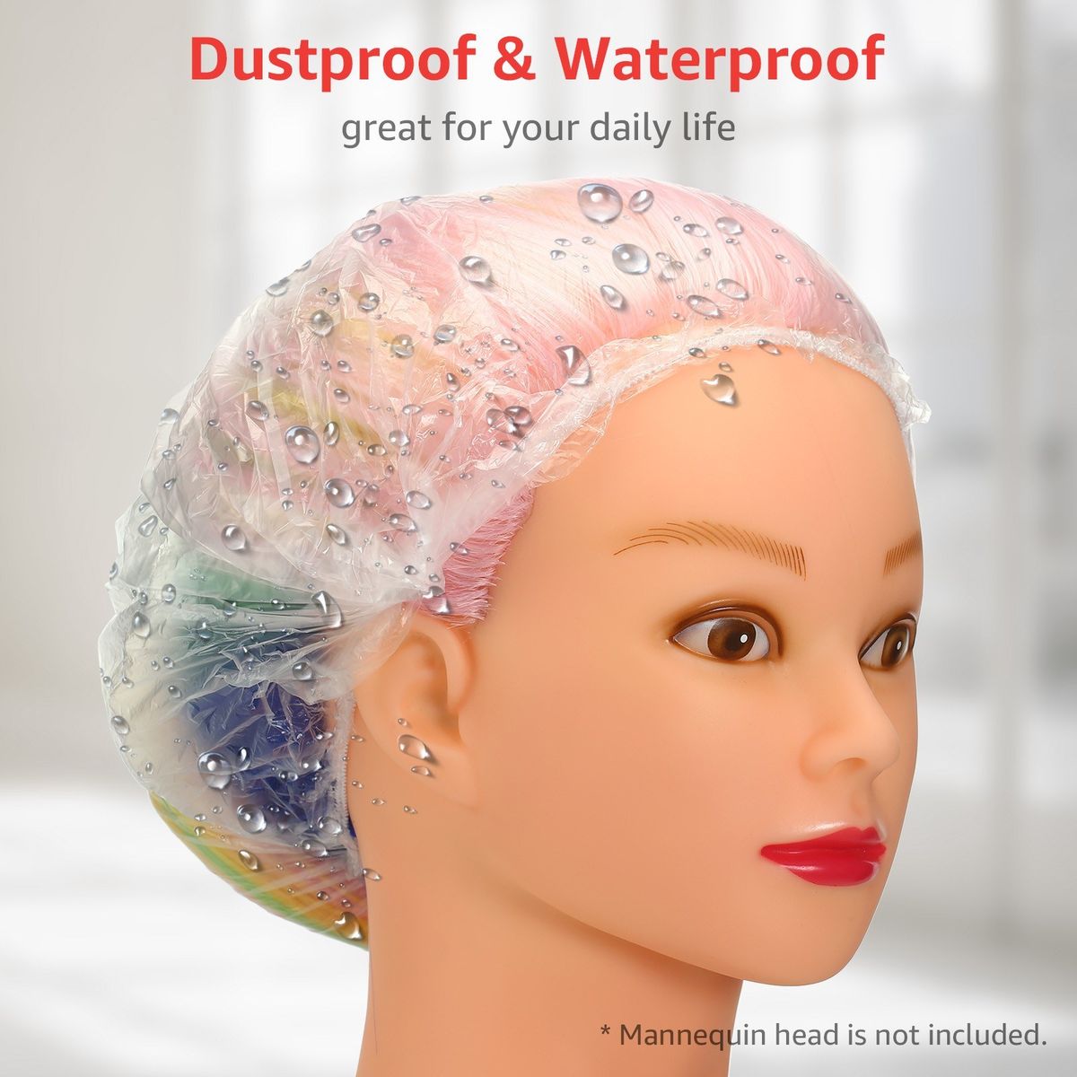 100pcs Hair Caps Waterproof   Dustproof Elastic Bathing