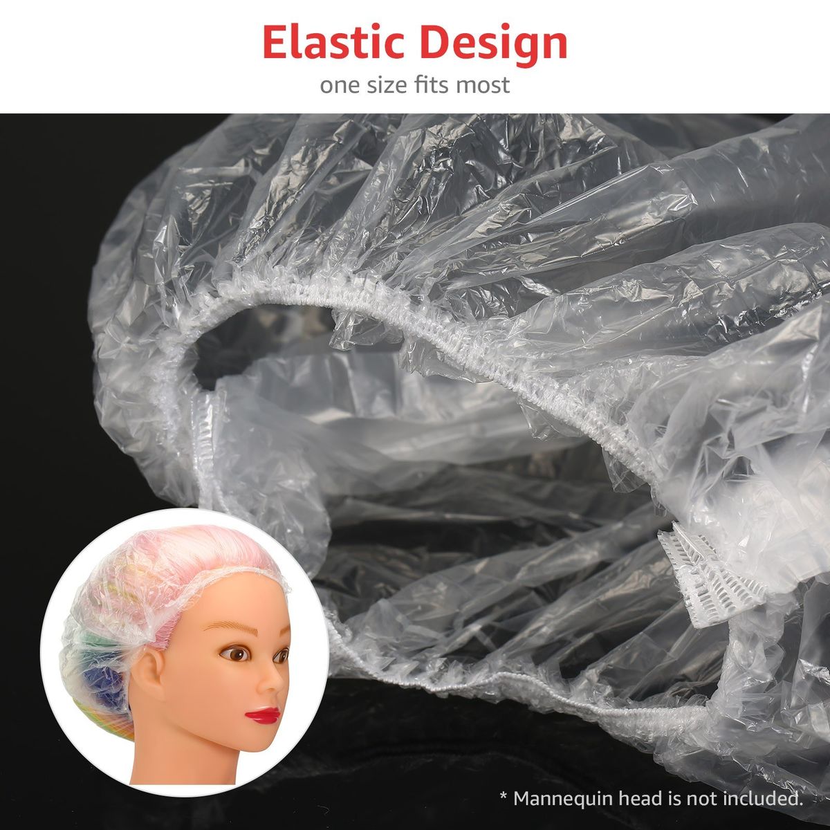 100pcs Hair Caps Waterproof   Dustproof Elastic Bathing