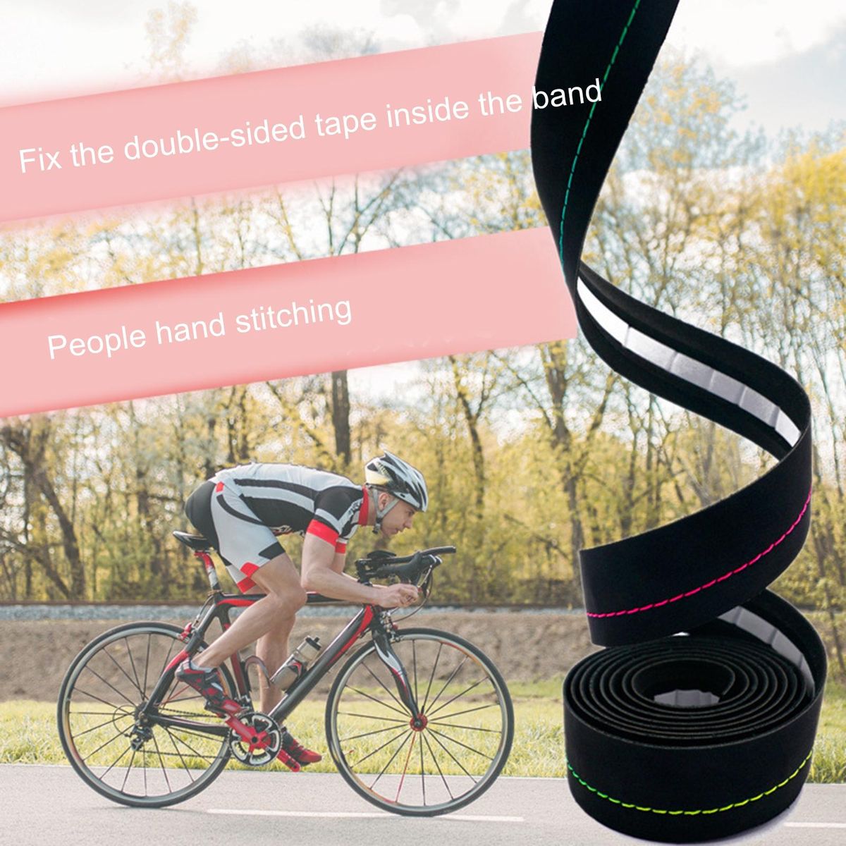 2Pcs Handlebar Strap Lightweight Handle Bar Wrap Tape Multicolor