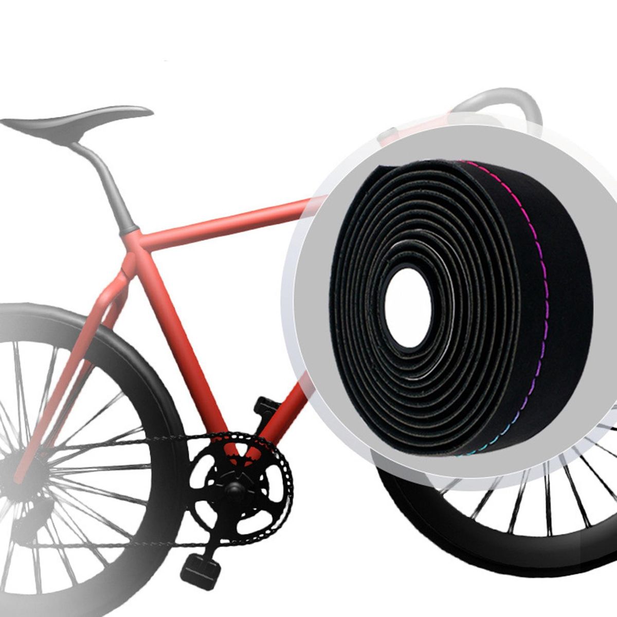 2Pcs Handlebar Strap Lightweight Handle Bar Wrap Tape Multicolor
