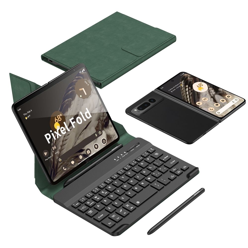 Keyboard Leather Case For Google Pixel Fold