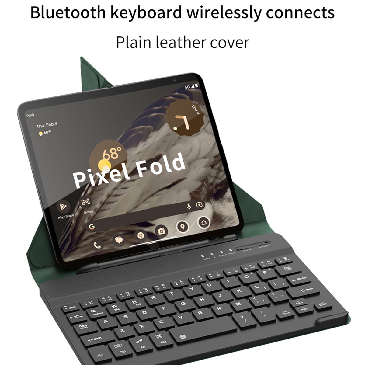 Keyboard Leather Case For Google Pixel Fold