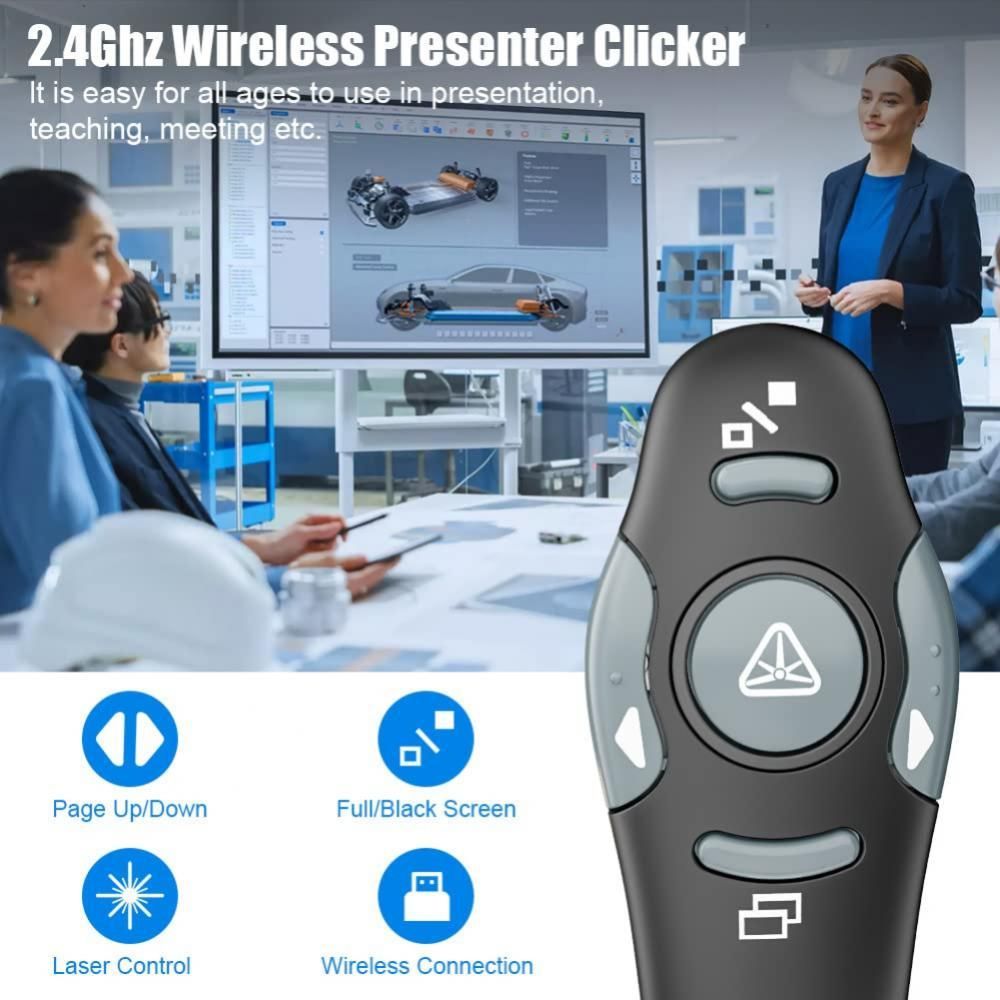 Usb Powerpoint Remote Clicker 2.4ghz Rf Presenter Pen Projection Remote Control Page Turning Control Flip Ppt Wireless Teaching