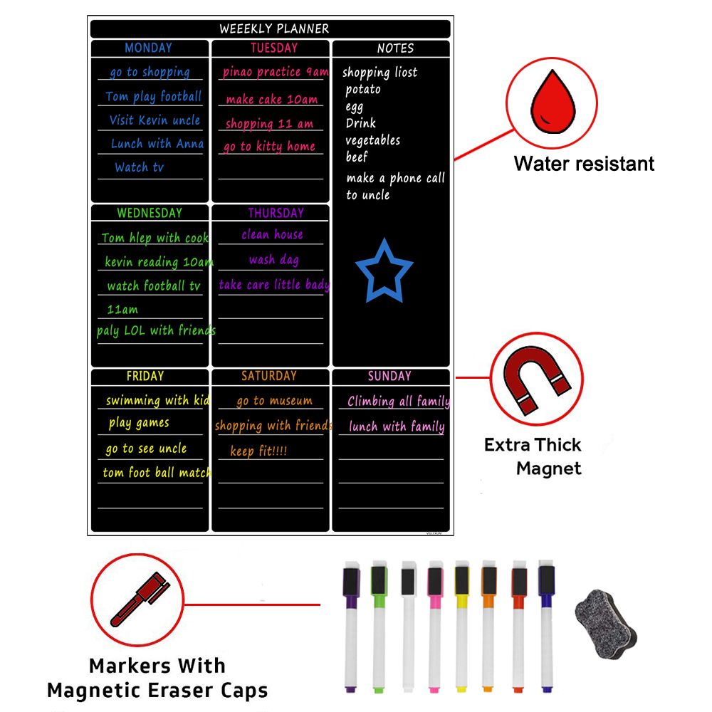 A3 Magnetic Dry Erase Whiteboard Sheet Kitchen Fri