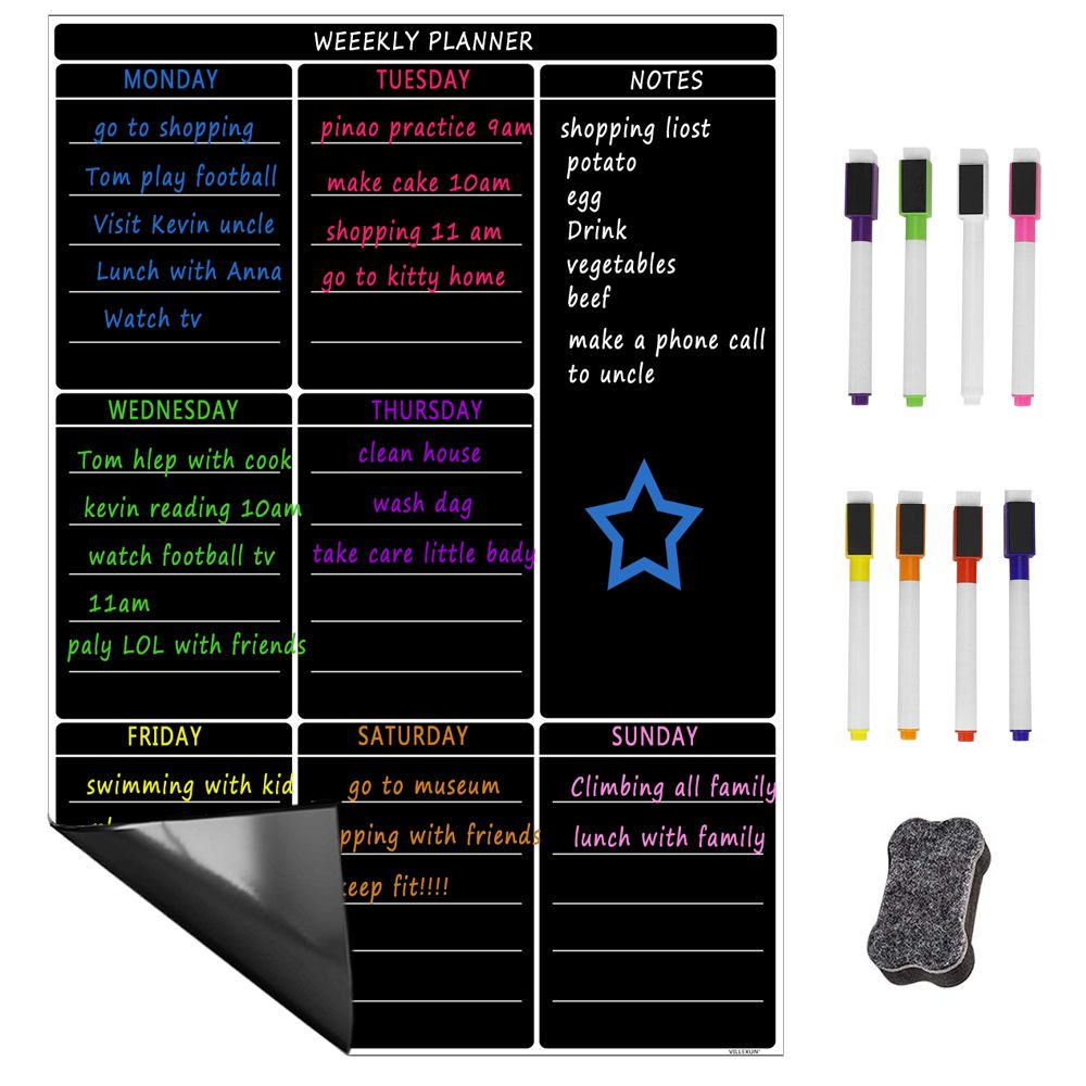A3 Magnetic Dry Erase Whiteboard Sheet Kitchen Fri
