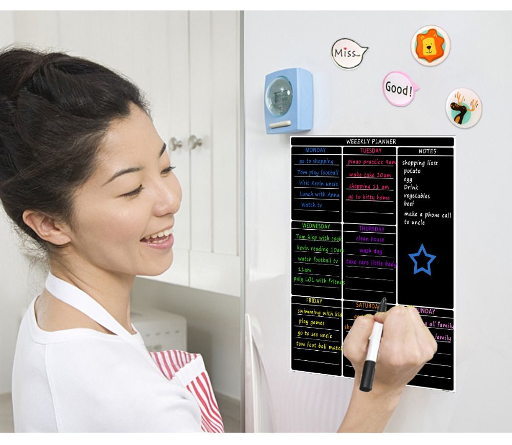 A3 Magnetic Dry Erase Whiteboard Sheet Kitchen Fri