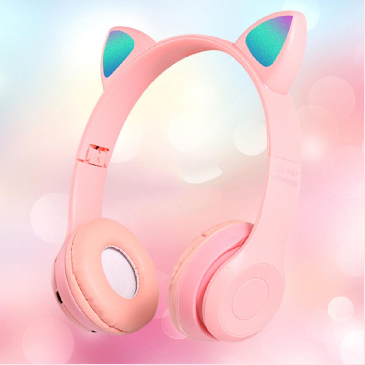 Cat Ears Wireless Headset Stereo Noise Cancellation For Game Pink
