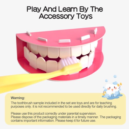 Kids Good Habits : Protect Teeth Game- 18 Flash Cards With Tooth Brush Toy