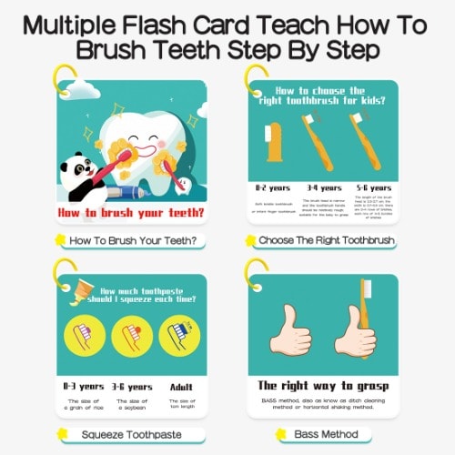 Kids Good Habits : Protect Teeth Game- 18 Flash Cards With Tooth Brush Toy