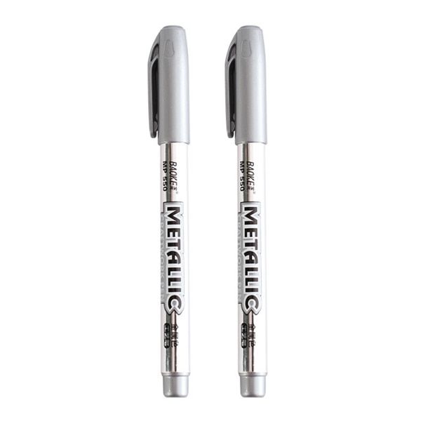 2 Pcs DIY Metal Waterproof Permanent Paint Marker Pens Gold
