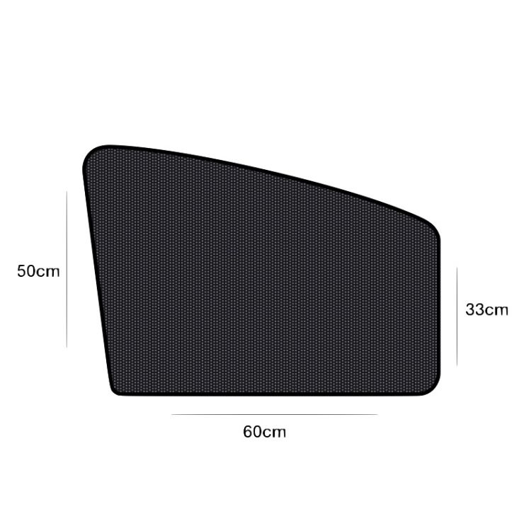 4 PCS Net Yarn Magnetic Suction Type Car Sunshade Curtain Thick Front Row Arc
