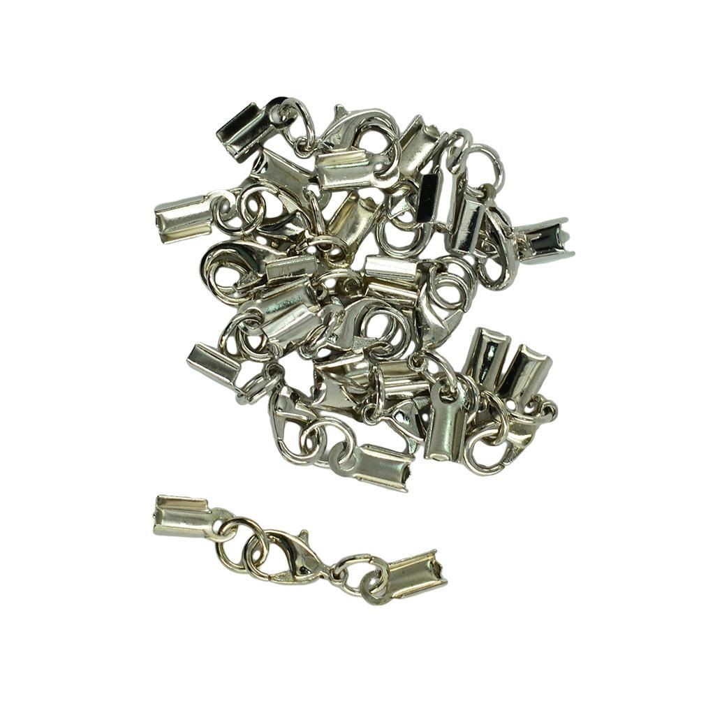 24 Sets Lobster Clasp  Cord Ends  12mm Necklace