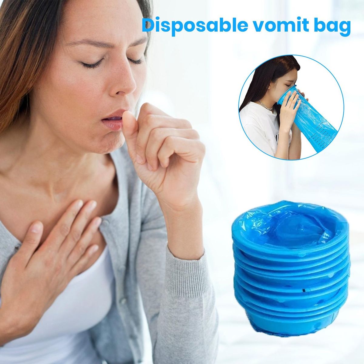24Pcs Vomit Bags Emesis Bags Disposable Car Sickness Vomit Bags