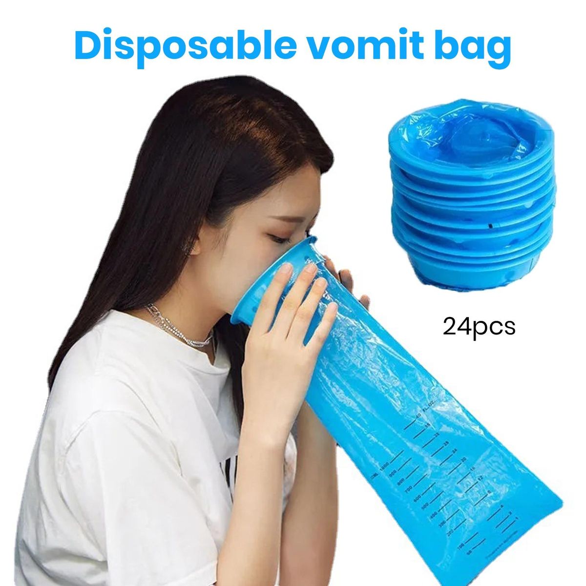 24Pcs Vomit Bags Emesis Bags Disposable Car Sickness Vomit Bags