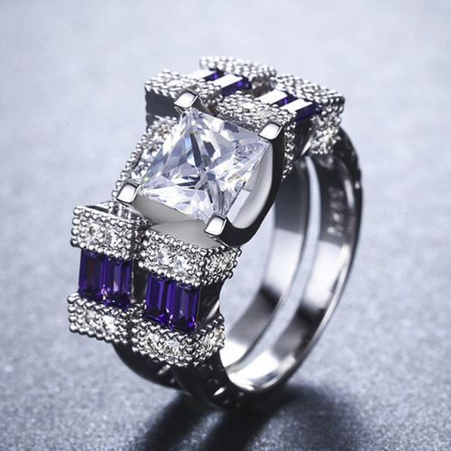 2Pcs/Set Couple Rings Fashion Jewelry Wedding +ring Box