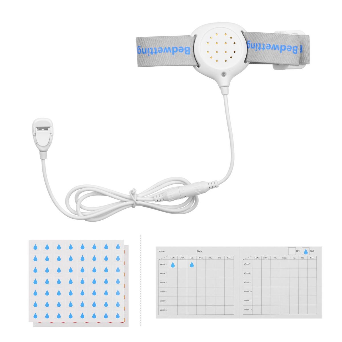 Bedwetting Alarm Pee Alarm Enuresis Sensors for Boys Grils Kids Potty Training Elder Care with Sound Vibration LED Light Indicator Reminding
