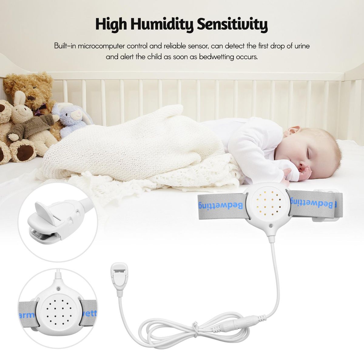 Bedwetting Alarm Pee Alarm Enuresis Sensors for Boys Grils Kids Potty Training Elder Care with Sound Vibration LED Light Indicator Reminding