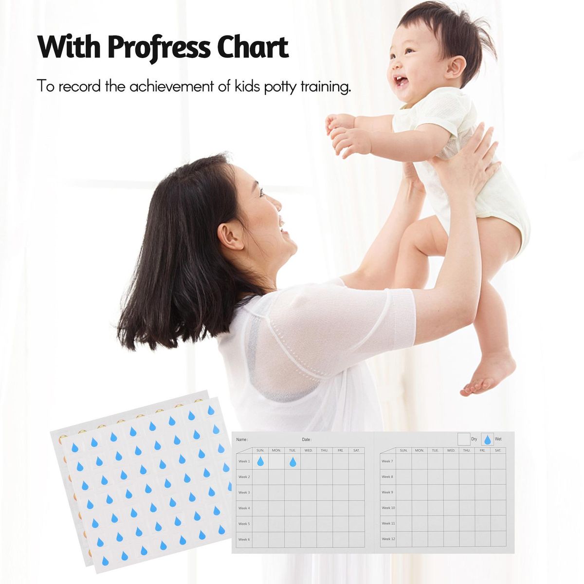 Bedwetting Alarm Pee Alarm Enuresis Sensors for Boys Grils Kids Potty Training Elder Care with Sound Vibration LED Light Indicator Reminding