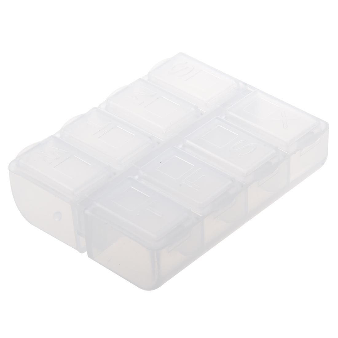 Plastic Weekly Pill Box Medicine Holder Clear White
