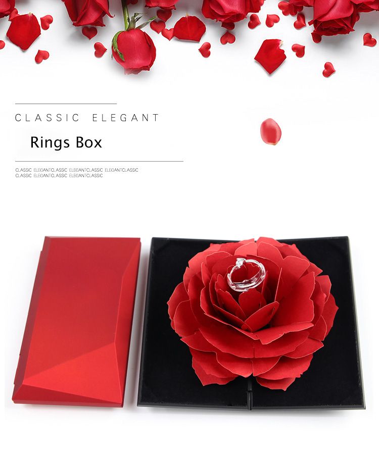 Diamond Wedding Rings For Women Rose Gold Ring  + Ring Box