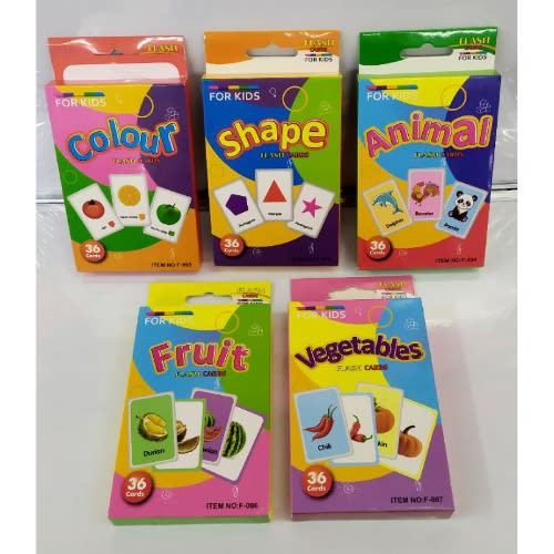 5in1 Kids Flash Cards -36 Pieces