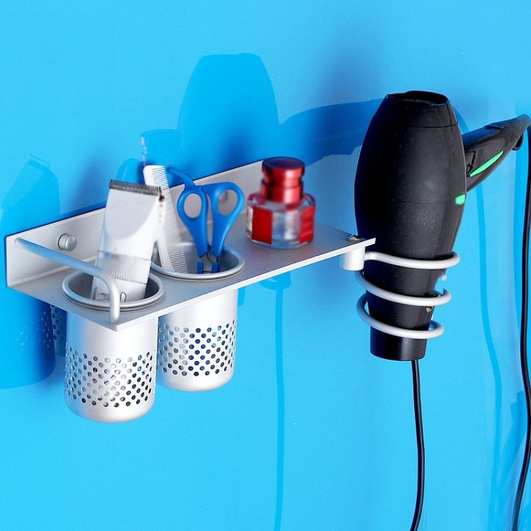 Hair Dryer Rack With Double Barrel