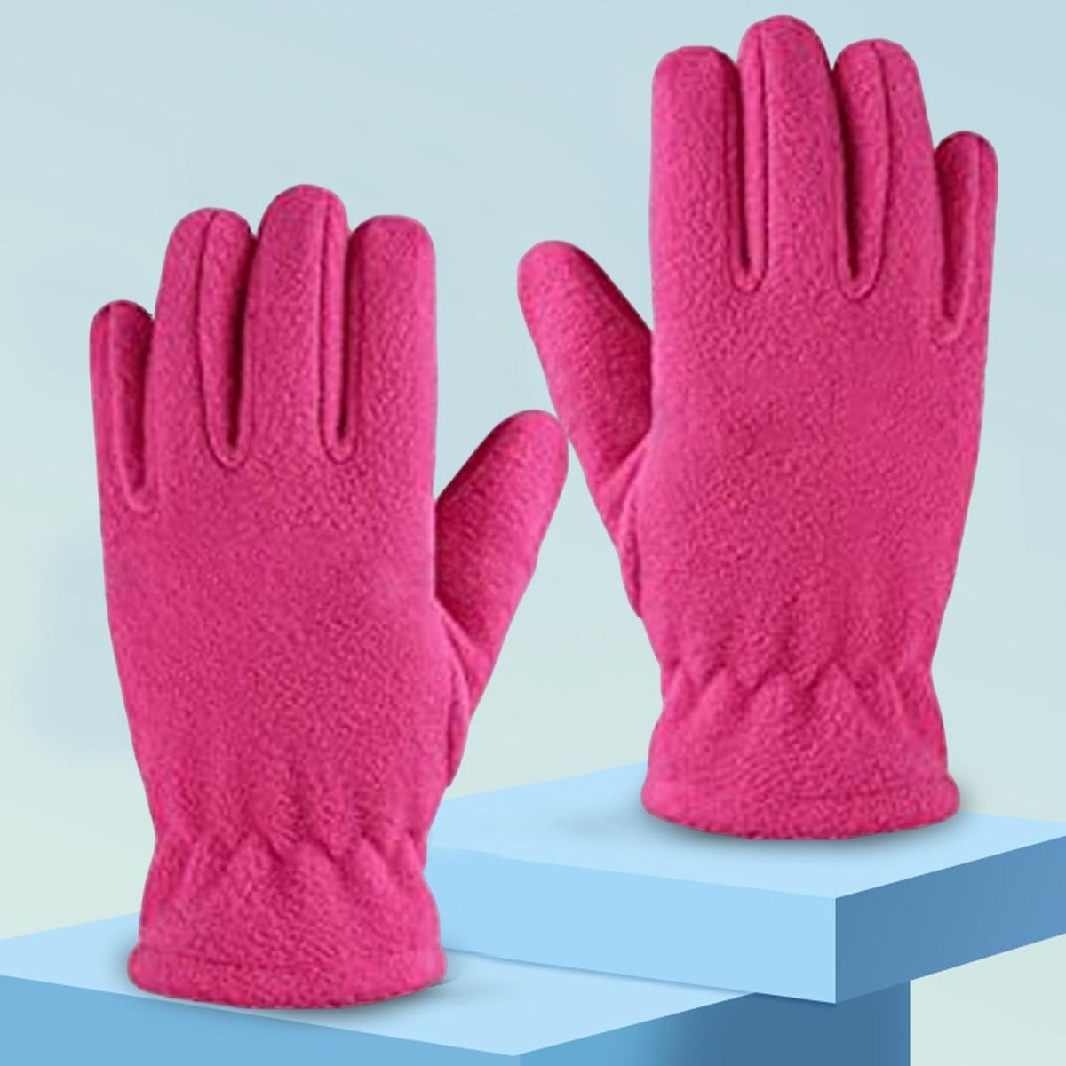 1 Pair Kids Winter Thicken Children Winter Rose Red