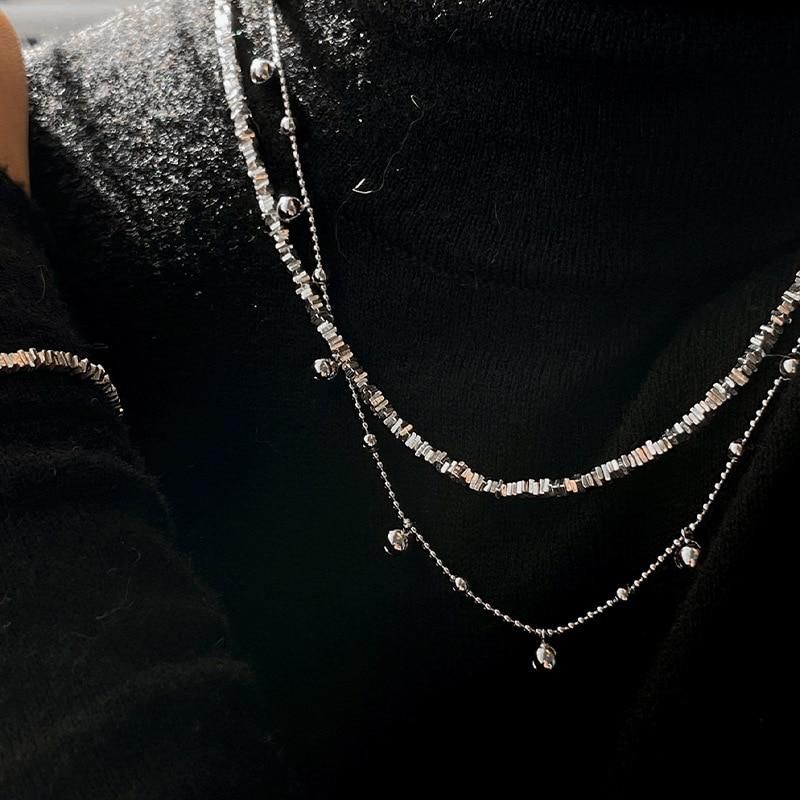 FOXANRY Stamp Sweater Necklace for Women Couples New Fashion Creative Irregular Geometric Handmade Party Jewelry Gifts