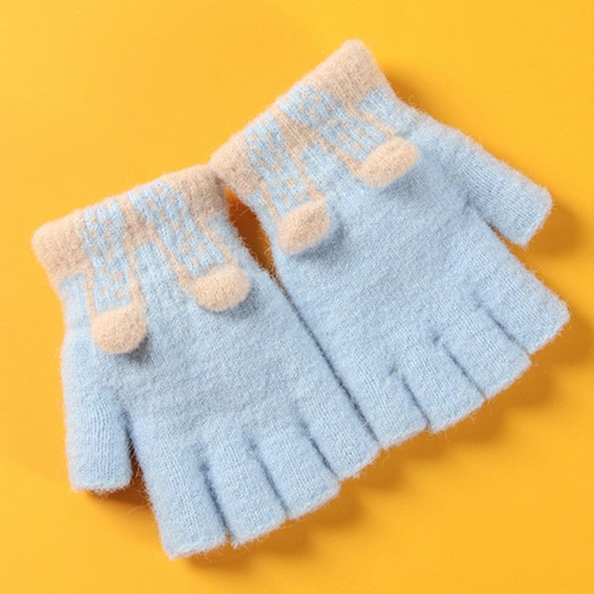 1 Pair Boys Cold Winter Unisex Kids Students Blue