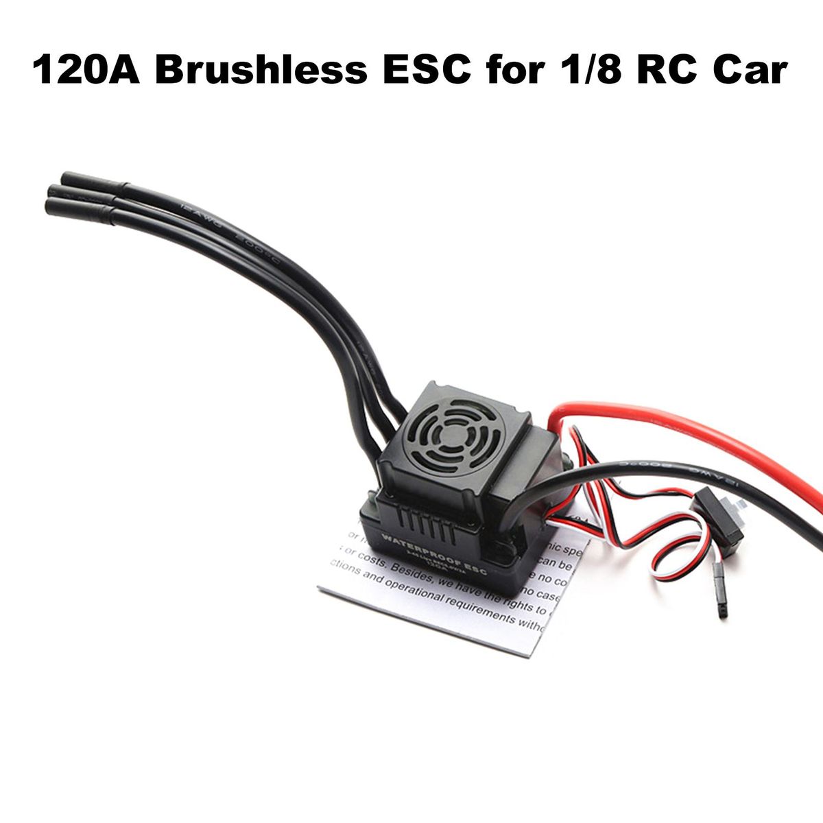 120A Brushless ESC Electronic Speed Controller T Plug 5.8V 3A BEC for 1/8 RC Car