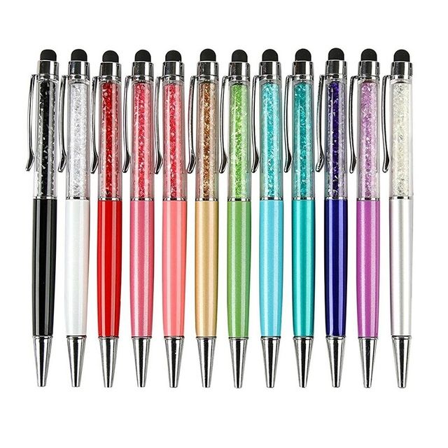 Aay-12pcs/pack Bling Bling 2-In-1 Slim Crystal Dia