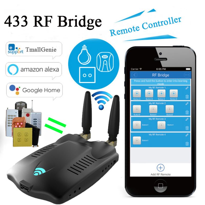 433 RF Bridge Wifi Wireless Smart Home Universal Curtain