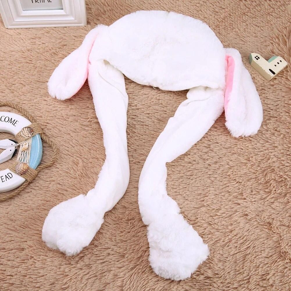 Moving Rabbit Ears Hat Crystal Velvet Glowing Plush Moving Rabbit Cartoon LED Plush Hat Party Decors for Kids Children Girls Boy