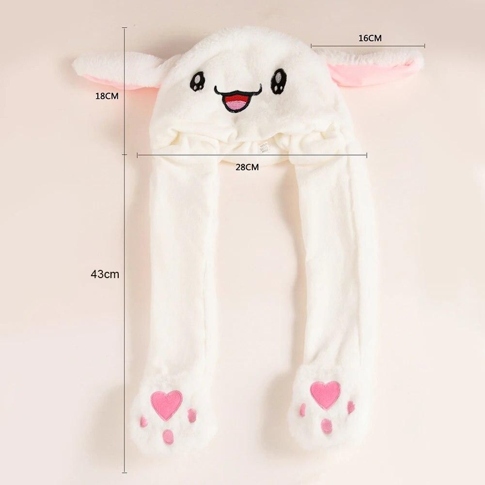 Moving Rabbit Ears Hat Crystal Velvet Glowing Plush Moving Rabbit Cartoon LED Plush Hat Party Decors for Kids Children Girls Boy
