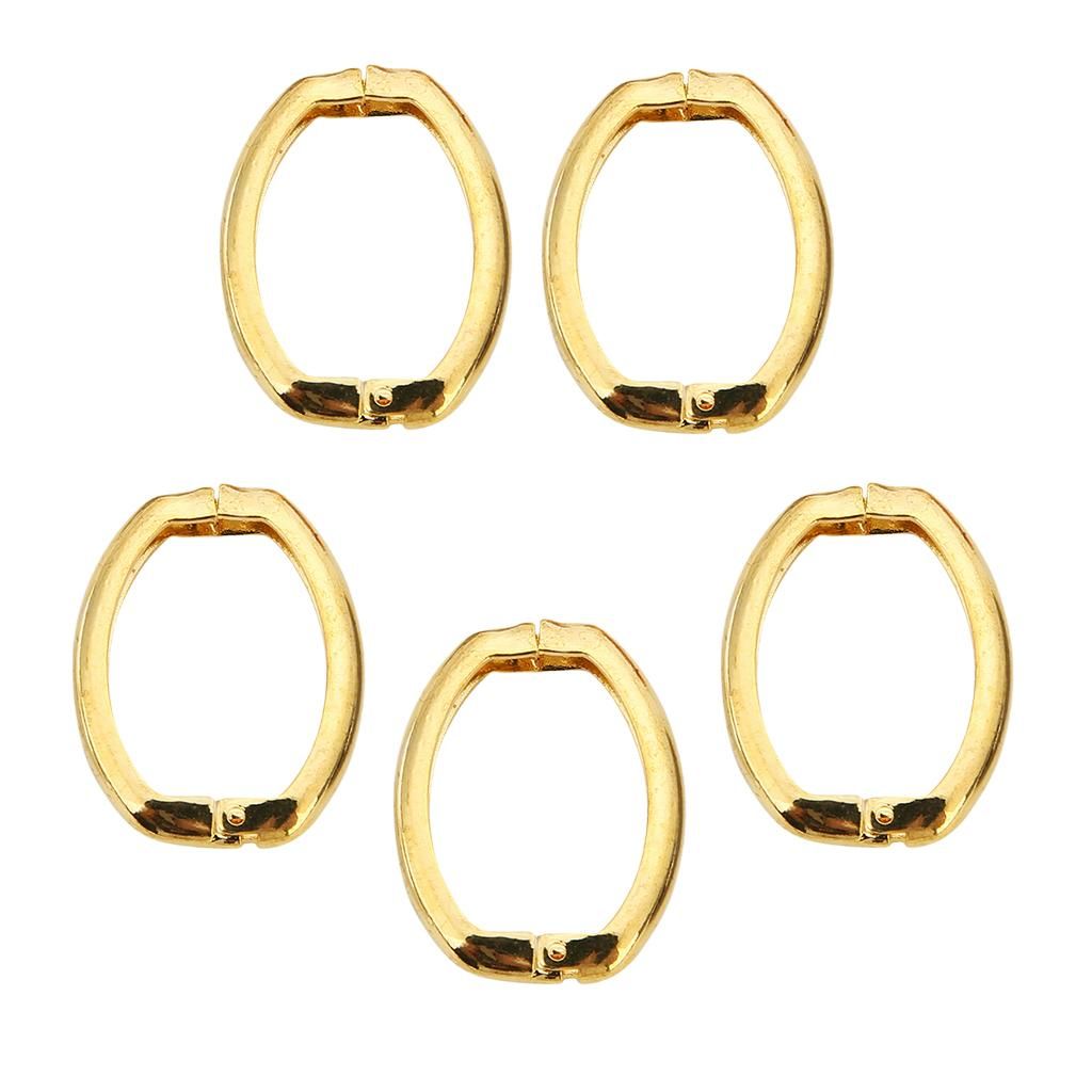 5Pcs Snap Clip Oval Spring Keyring Buckle For Bag Purse