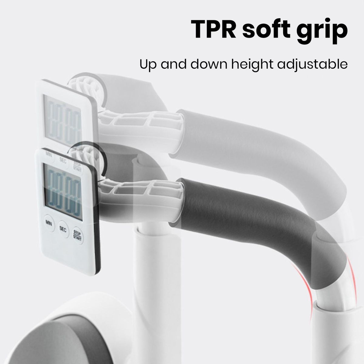 Timer Push Up Bar Trainer Multifunctional Home Gym Fitness Equipment White
