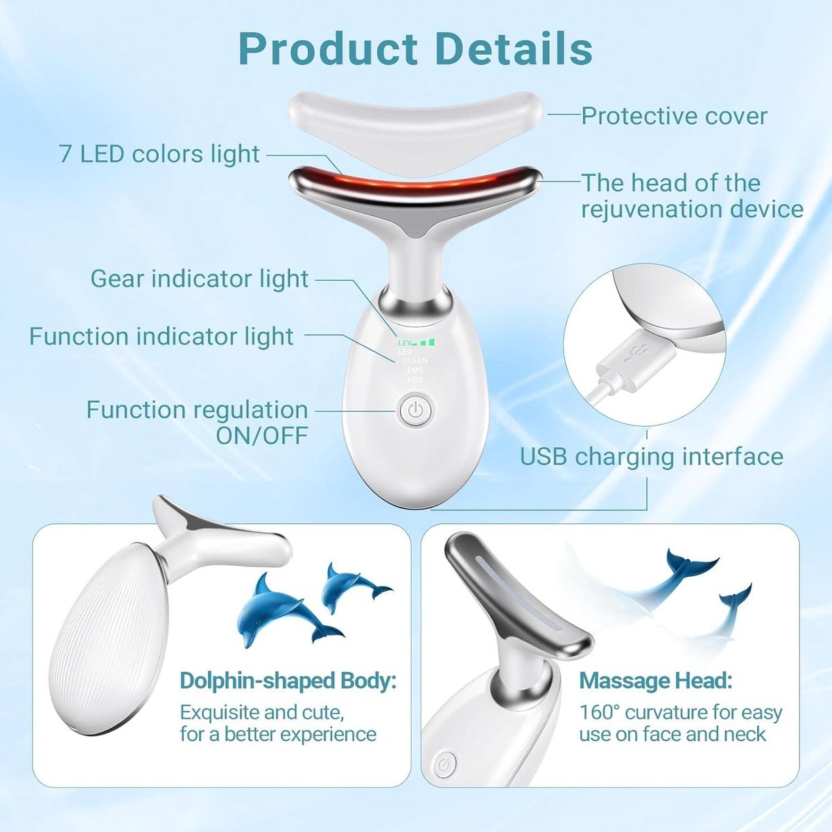 Neck Face Firming Wrinkle Removal Tool, Skin Rejuvenation Beauty Massager for Skin Care,Improve,Firm,Tightening and Smooth